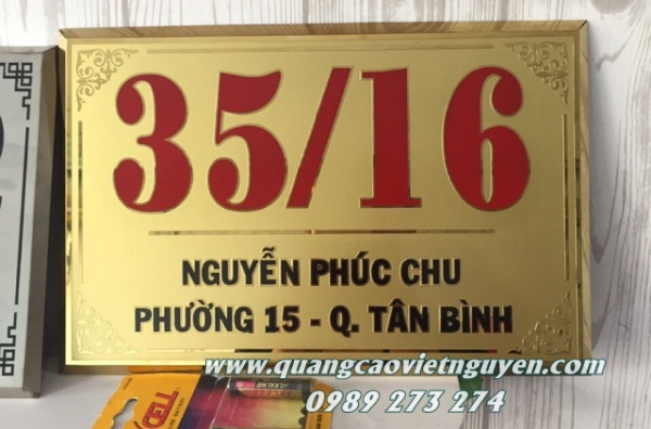 Bảng số nhà - Quảng Cáo Việt Nguyên - Công Ty TNHH Thiết Kế Quảng Cáo Và Nội Thất Việt Nguyên